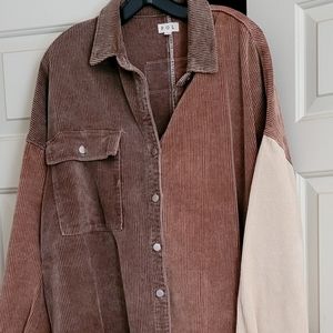 Oversized corduroy shacket large